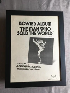 David Bowie The Man Who Sold The World   Framed Advert / Ad  18" x 14" - Picture 1 of 1