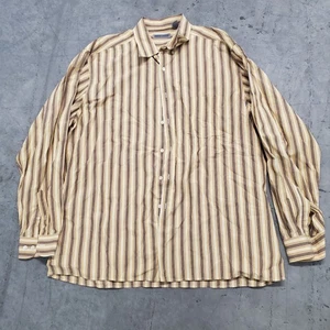 Martin Gordon Mens XL 100% Cotton Striped Button-Up Shirt One Left Sie Pocket - Picture 1 of 9