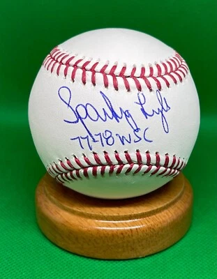 SPARKY LYLE AUTO AUTOGRAPH BASEBALL JSA AUTHENTIC YANKEES "77-78 WSC" - Image 1 of 2
