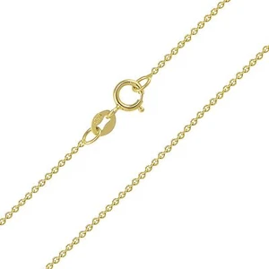 Cadena de collar de oro amarillo liso de 10 K 0,9 mm 16-24" - eslabón de cable para mujeres y hombres - Imagen 1 de 3