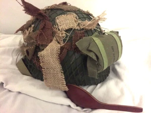 US Army WWI WWII Paratroopers Helmet Woodland Camouflage Cover 26" Liner - Picture 1 of 17
