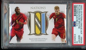 2022 Futera Nations Lukaku Debruyne Game Used Memorabilia /35 Belgium PSA 10 - Picture 1 of 2