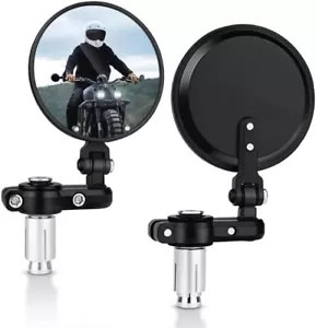 Specchietti Moto Bar End Universali Manubrio 22mm Rotondi Regolabili Cafe Racer - Foto 1 di 6