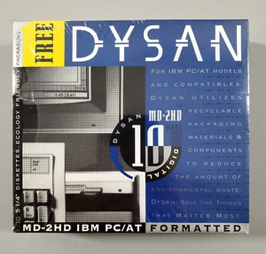 Neu versiegelt Dysan 5,25" Disketten DS HD Disketten 10er Pack IBM PC Aufbewahrungskoffer - Bild 1 von 4