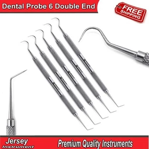 Dental Probe 6 Double End Teeth Examination Explorer Dentist Diagnostic Tools CE - Picture 1 of 5