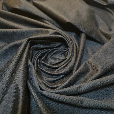 Black Sweatshirt Viscose Jersey Material Dress Craft Costume Fabric 58" By Meter - Image 1 of 2