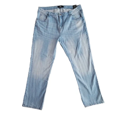 Clsc. Jeans masculino tamanho 40x32 perna larga azul lavagem leve 100% algodão RN# 143527 - Imagem 1 de 4