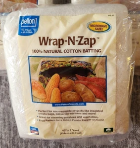 Pellon Wrap-N-Zap 100% Natural Cotton Batting For Microwavable Projects 45" x1yd - Picture 1 of 5