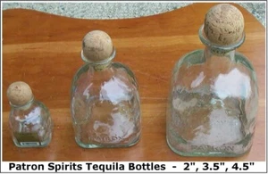 (Lot of 3) Patron Spirits Tequila Bottles, 2" + 3.5" + 4.5", all in good un-used - Picture 1 of 1