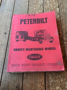 1978 PETERBILT TRUCK OWNER'S MAINTENANCE MANUAL - Picture 1 of 3
