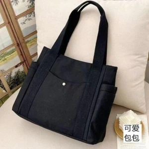 Large Capacity Canvas Solid Versatile Handbag for Commuter Women's Bag Shopping - Picture 1 of 8