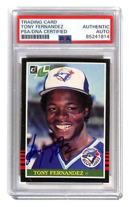 Tony Fernandez autographed 1985 Donruss Leaf card PSA/DNA Toronto Blue Jays - Picture 1 of 2