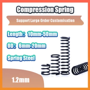 1.2mm Spring Steel Black Compression Spring 6-20mm OD 10-50mm Length Rust Proof - Picture 1 of 5