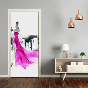 3D Wall Sticker Decoration Self Adhesive Door Wall Mural Fashion illustration - Picture 1 of 6