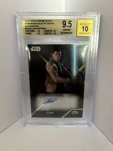 2022 Topps Chrome Black Star Wars Galactic Auto, Finn-John Boyega BGS 9.5 GM - Picture 1 of 2