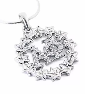 Colgante Circular Hoja de Hiedra de Plata Esterlina Alpha Phi con Diamantes Simulados, NUEVO** - Imagen 1 de 2