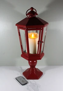 Luminara Windsor Laterne echte Flammeneffekt Kerze rot 17 Zoll - Bild 1 von 4