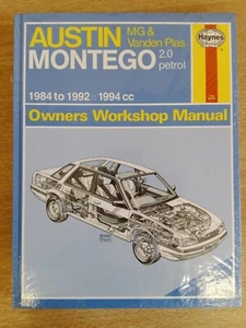 Austin MG & Vanden Plas, Montego 2.0 petrol Workshop Manual 1984 to 1992, 1994cc - Picture 1 of 2