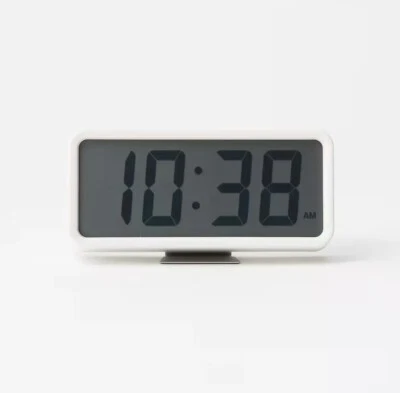 MUJI Digital clock small (with alarm function) White Model no. MJ-DCSW1 working - Image 1 of 4