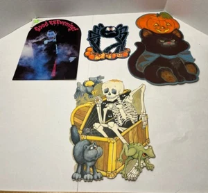 Vintage Hallmark Halloween Troquelados Araña, Drácula, Esqueleto, Gato Negro, JOL - Imagen 1 de 19