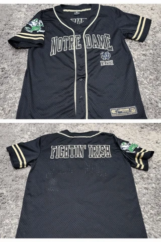 Colosseum Notre Dame Embroidered Fighting Irish Baseball Jersey Mesh Men Large Cover