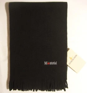 Sciarpa unisex ATTRACTION nera made in Canada 100% poliestere filato 25 x 145 cm nuova con etichetta - Foto 1 di 11
