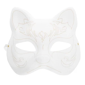 Mask DIY Paintable Cosplay Mask Accessories Cat Paper Mask for Masquerade Prop - Picture 1 of 12