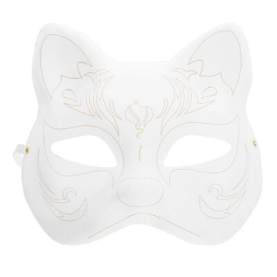 Mask DIY Paintable Cosplay Mask Accessories Cat Paper Mask for Masquerade Prop - Image 1 of 4