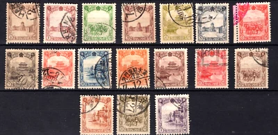 1936-37 JAPAN Occ.CHINA MANCHUKUO🔥Postal Used🔥 Sc#83-100/Missed #85/  VF - Image 1 of 2