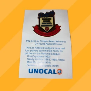 PIN #4 Los Angeles Dodgers Unocal 76 Cy Young Award Winners Sandy Koufax Don D. - Picture 1 of 4