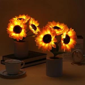 2 Pcs Sunflower LED Lamp,Sunflower Gifts for Women Night Light for Bedroom De... - Picture 1 of 6