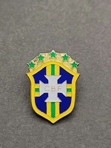 Brazil National Soccer Team Logo Enamel Lapel Pin, FREE SHIPPING! - Picture 1 of 2