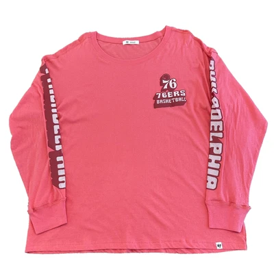 '47 Brand Philadelphia 76ers Long Sleeve Pink Shirt Size Women's Medium NWT - Image 1 of 4