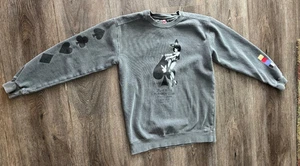 Playboy Club Sweatshirt Mens S Small Gray Tokyo Japan Bunny Cards Crewneck - Picture 1 of 5