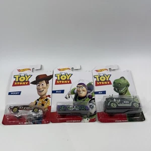 Set of (3) Toy Story Disney Pixar Hot Wheels Woody, Buzz, & Rex - NEW SEALED - Picture 1 of 9