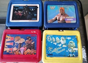 Vtg. Thermos Brand Lot Of 4 Lunch Boxes, No Thermos,  Hulk Hogan, Star Trek,... - Picture 1 of 11