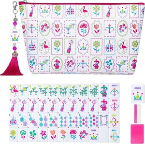 Juego 160 Acrílico Americano Mahjong con Bolsa de Transporte y Accesorios, 1.41’’  - Imagen 1 de 11