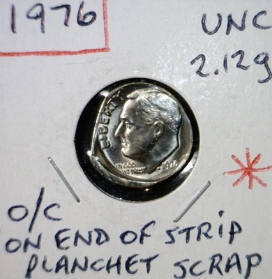 1976 ERROR Off Center + CLIPPED BICENTENNIAL Roosevelt Dime BU Dt Coin O/C +Clip - Image 1 of 4