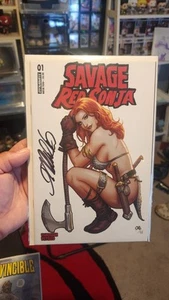 Dynamite SAVAGE RED SONJA (2023) #1 FRANK CHO VARIANT COVER NM SIGNED WITH COA - Bild 1 von 2