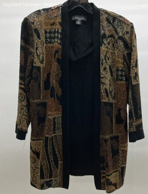 R&M Richards Women's Multicolor Abstract Pattern Petite Suit Jacket Set Size 12P - Image 1 of 4