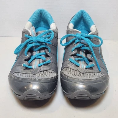 Zapatilla deportiva para caminar Sketchers para mujer 9,5 plateada metálica con cordones 11673 Foto 1 de 4