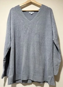 Barefoot Dreams Womens Sweater L Baby Blue Cozychic Lite V-Neck Tunic - Picture 1 of 10