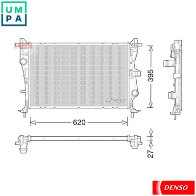 RADIATOR ENGINE COOLING DRM06038 FOR JEEP FIAT 55263087/83099/63088 2.0L 4cyl - Image 1 of 4