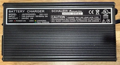 Schauer JAC0524 Battery Charger • 24 Volt, 5 Amp • IN 100–240V OUT 24VDC 5A - Image 1 of 4