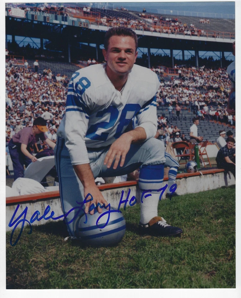 Yale Lary HOF 79 Detroit Lions Signed Auto 8x10 Football Photo Autograph - Image 1 of 1