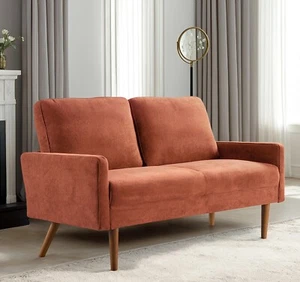Velvet Loveseat Sofa, European Style with Sleek Design, Modern & Vintage Flair, - Picture 1 of 8
