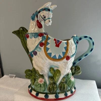 Jarra Pier 1 Imports cerámica llama pintada a mano suroeste como nueva Foto 1 de 4