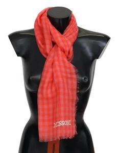 Missoni Bufanda Naranja Cuadros Cachemira Unisex Tiras Flecos Logo 180cm x 70cm - Imagen 1 de 7
