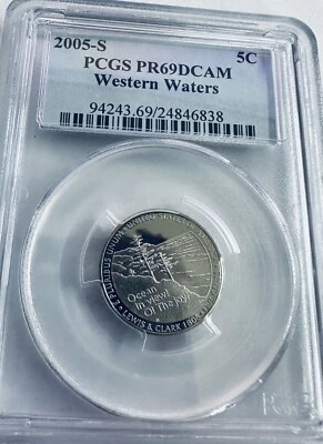 2005-S Jefferson PCGS PR69 DCAM 5c ~ Western Waters ~ PRISTINE ~ #13/78/95/38/xx - Image 1 of 4
