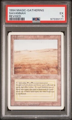 MTG Magic The Gathering Dual Lands Revised Savannah PSA EX 5 - Image 1 of 2
